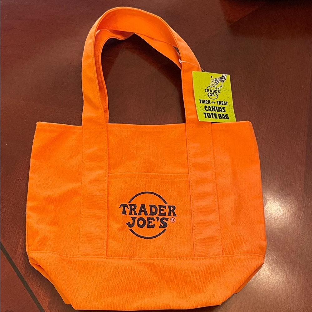 Trader Joe's Orange Canvas Tote Bag